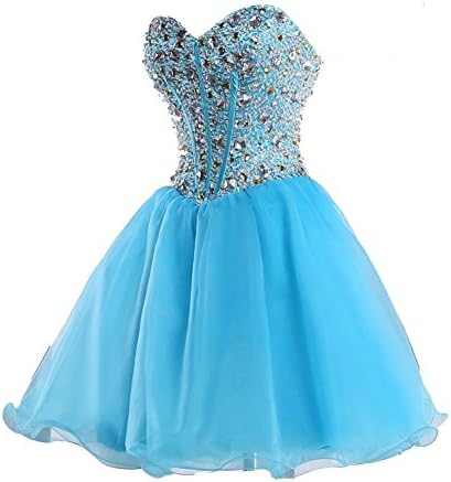 Rzlmin 2016 Women's Sequined Short Mini cocktail Prom Party Dress Blue US16