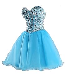 Organza Sleeveless Sweetheart Cocktail Beaded Homecoming Dress/Mini Dress 