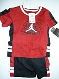Nike Jordan Infants Baby Sporty T-Shirts and Short Pants; Color Red/Black; Size 2T, 3T and 4T New (4T)