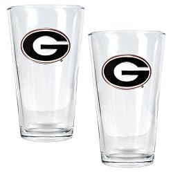 Georgia Bulldogs NCAA 2pc Pint Ale Glass Set by Great American Products