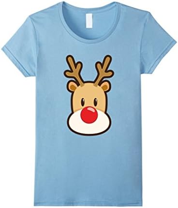 Women's CHRISTMAS NOEL Rudolf Red Nose Reindeer XL Baby Blue