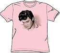 Elvis Presley LOOKING DOWN Adult Pink T-shirt