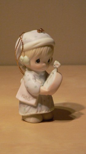 Precious Moments Ornament Time To Wish You A Merry Christmas -1988