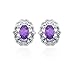 Rhodium Plated Sterling Silver Genuine Amethyst title=