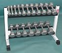 36" Dumbell Rack w/ Hex Dumbells