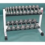Hex Dumbbell 2-25LB 160LB and Rack