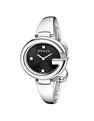 Gucci Womens YA134301 Guccissima Fashion Bangle Black Dial Watch