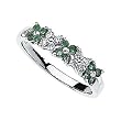 14K White Gold Emerald and Diamond Ring/Band