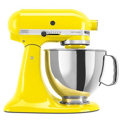 New Kitchenaid Stand Mixer Tilt 5-quart Ksm150psyc Yellow Citrus Artisan