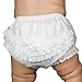I.C. Collections Baby Girls White Batiste Rumba Diaper Cover Bloomers