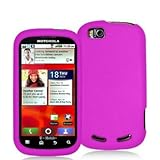 Hot Pink Rubberized Snap-On Hard Skin Case Cover for Motorola Cliq 2 MB611  ....