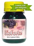 PURE natural organic resveratrol ****500mg per Capsule***** which includes 250mg of TRANS-Resveratrol ~ Bioforte 500 - 60 V-caps ~ Brand most used in testing!