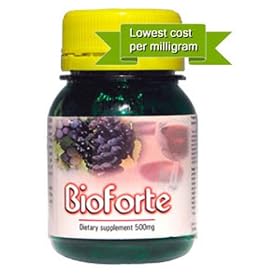 PURE natural organic resveratrol ****500mg per Capsule***** which includes 250mg of TRANS-Resveratrol ~ Bioforte 500 - 60 V-caps ~ Brand most used in testing!
