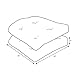 Pillow Perfect Pompeii Solid Indoor/Outdoor Wicker Patio Seat Cushion Reversible, Weather and Fade Resistant, Round Corner - 19