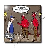Londons Times Religion Heaven Hell Cartoons - Air Conditioner Repair in Hell - Tiles
