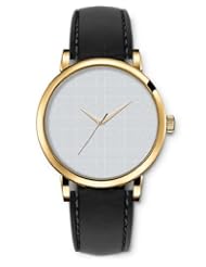 SPRAWL Aanalog Fashion Series Gold Ladies Watches of Genuine Black Leather Strap,Unique Wrist Watch for Women Girls Designed with Pictures with gray circles