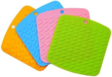 Gacube Silicone Pot Holder,trivet Mat,jar Opener,spoon Rest and Garlic Peeler (Set of 4) Non Slip,flexible,durable,dishwasher Safe,heat Resistant Hot Pads