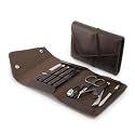 Genuine Brown Leather Manicure Set (9pc)
