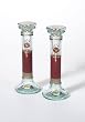 Burgundy Pomegranate Candleholders - by Lily Art (8" H)