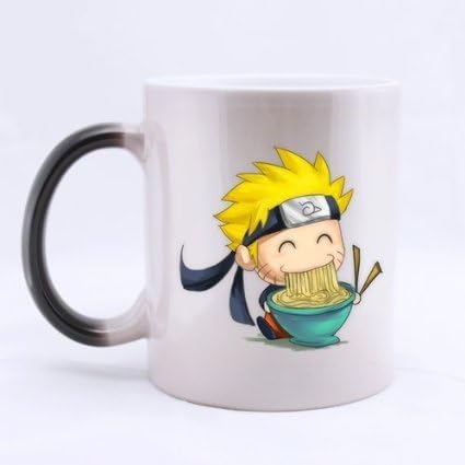 EASY LIFE STYLE's Custom Mug Japan Anime Cartoon Hokage Ninjia Naruto Eat Noodle 11 OZ Morphing Mug Heat Sensitive Color Changing 100% Ceramic Coffee/Tea Cup Morphing Mugs