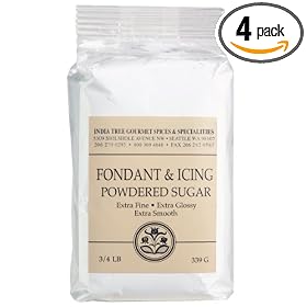 India Tree Fondant and Icing Sugar, 12-Ounces (Pack of 4)
