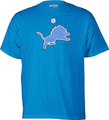 Detroit Lions Light Blue NFL Official 2008 Team Marks Sidelines Short Sleeve Tee Shirt By Reebok