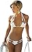 PEGGYNCO Womens White Scooped Open-Tri 2-Pieces Hot Bikini