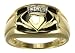 9ct Yellow Gold Gents Onyx and Diamond Set Celtic Claddagh Ring