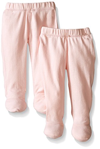 Burt's Bees Baby Baby Girls' 2 pack Footed Pant w /Elastic - Solid Blossom