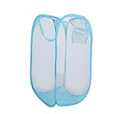 【ノーブランド品】メッシュ製 洗濯かご 汚れた服 収納袋 保管袋 クリーニング 家庭用 バスケット 折り畳み式