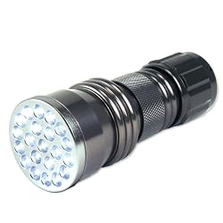 Neiko 40290 Super-Bright 21-LED Aluminum Flashlight, Gunmetal Silver