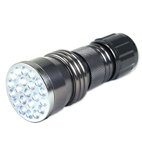 Neiko Super-Bright 21-LED Aluminum Flashlight, Gunmetal Silver