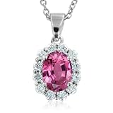 Natural Pink Sapphire and Diamond Necklace in 18k White Gold (G, SI2, 2.12 cttw) Certificate of Authenticity 41 l SJnyCL. SL160 Natural Pink Sapphire and Diamond Necklace in 18k White Gold (G, SI2, 2.12 cttw) Certificate of Authenticity