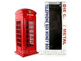 London Red Telephone Box Money Box Made of Die Cast Metal