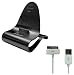 Konnet Technology KN-8268 iCrado Plus - Metal / Metallic Charging / Charger Dock / Cradle / Stand / Kit with Charge and Sync Cable for iPhone 4S, 4, 3Gs, 3G and iPod Touch, Nano - 1 Pack - Reatil Packaging - Black