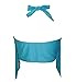 Papaya Wear Women's Retro High Waist Braided Fringe Top Bikini Swimwear Plus Size,Blue ,Large