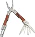 Wood-Inset Multi-Tool with LED Light and Belt Pouch