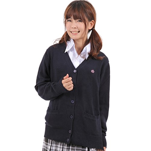 スクールカーディガン SPU-01　グレー ベージュ オフホワイト ブラック ネイビー　制服 コットンニット