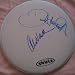 David Lee Roth & Alex Van Halen autographed drumhead