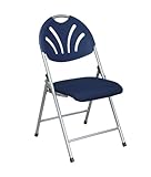 Folding Chair with Fabric Seat Blue/Silver