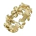 Plumeria Eternity Ring with14K Yellow Gold Finish - 8mm