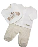 Baby Unisex Set with Bib, I Love Daddy Design Allergy Free (Cream) (Newborn) (Cream)