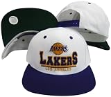 Los Angeles Lakers White/Purple Two Tone Plastic Snapback Adjustable Plastic Snap Back Hat / Cap