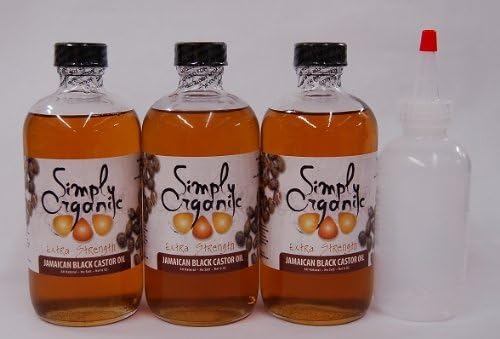 (3 Pack Deal) Jamaican Black Castor Oil Extra Strength 8oz by Simply Organic Oils with Applicator