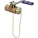 NIBCO NL95808 Cast Bronze Ball Valve, Two-Piece, Lever Handle, 3/4" Female Solder Cup x Hose Cap and Chain