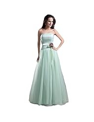 Strapless Floor Length Chiffon/Tulle Evening Dress/Bridesmaid Dress/Wedding Party Dress 