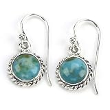 Barse Sterling Silver Turquoise Rope Earrings