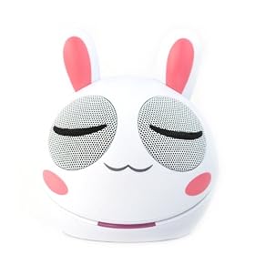 iKross Peaceful White Rabbit 3.5mm Portable Mini Stereo Audio Speaker for Asus Transformer, Acer Inconia Tab, Samsung Galaxy Tab, Motorola Xoom, Toshiba Thrive, Google Nexus 7, Anchos, Huawei MediaPad, iPad and Other Android Tablet, Cell Phone, MP3 Player