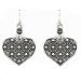 Sterling Silver Large Heart Dangling Earrings title=