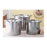3 STAINLESS STEEL STOCK POTS and LIDS by JCCRS